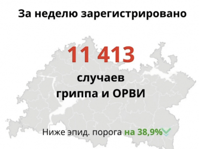 В Татарстане за неделю выявлено более 11 тыс. случаев гриппа и ОРВИ