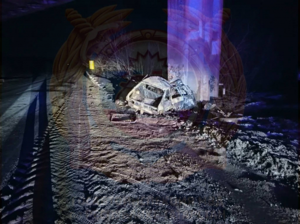 В&nbsp;Татарстане легковушка съехала в&nbsp;кювет, врезалась в&nbsp;опору моста и&nbsp;сгорела &ndash; водитель погиб