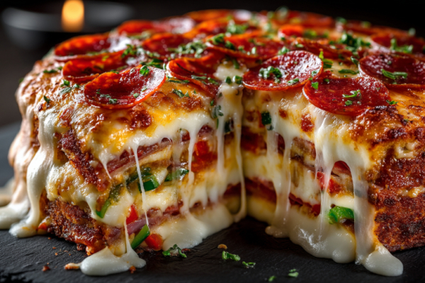 Как можно есть обычную пиццу после такого? Готовлю слоеный пицца-торт &mdash; это настоящий хит