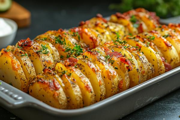 Могу поспорить, это лучший рецепт, который вы когда-либо пробовали! Картофельные гармошки с салом и чесноком