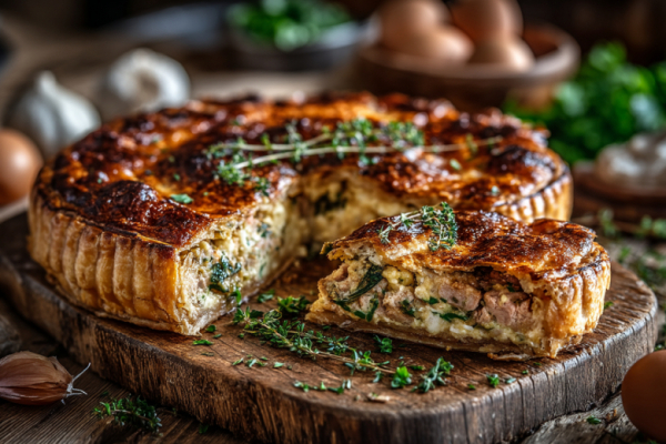 Банку тунца, яйца и лук превращаю в сытный пирог &mdash; восхитительный ужин без хлопот