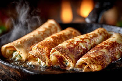 Когда десерт удивляет: груша, плесень и мед в одном блинчике