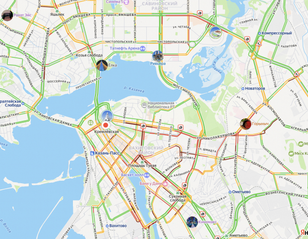 Казань вновь встала в 8-балльных пробках