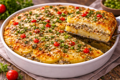 Баночка консервы и картошка: картофельный пирог с яичной заливкой — нежный, сытный и неожиданно вкусный