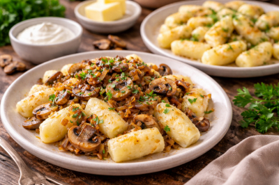 Вареники не леплю — делаю ленивые картофельные брусочки в соусе. Вкуснота без мороки